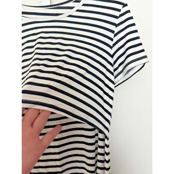 Quince Maternity Nursing T Shirt Dress Size Small Bamboo Breastfeeding Mini - Picture 4 of 7